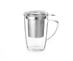 Cha Cult® Glazen Theebeker "Britta" met RVS Filter & Deksel – 0,35L