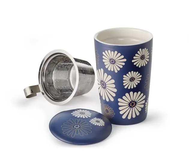 Dubbelwandige Porseleinen Theebeker "Amami" met Filter – 0,35L