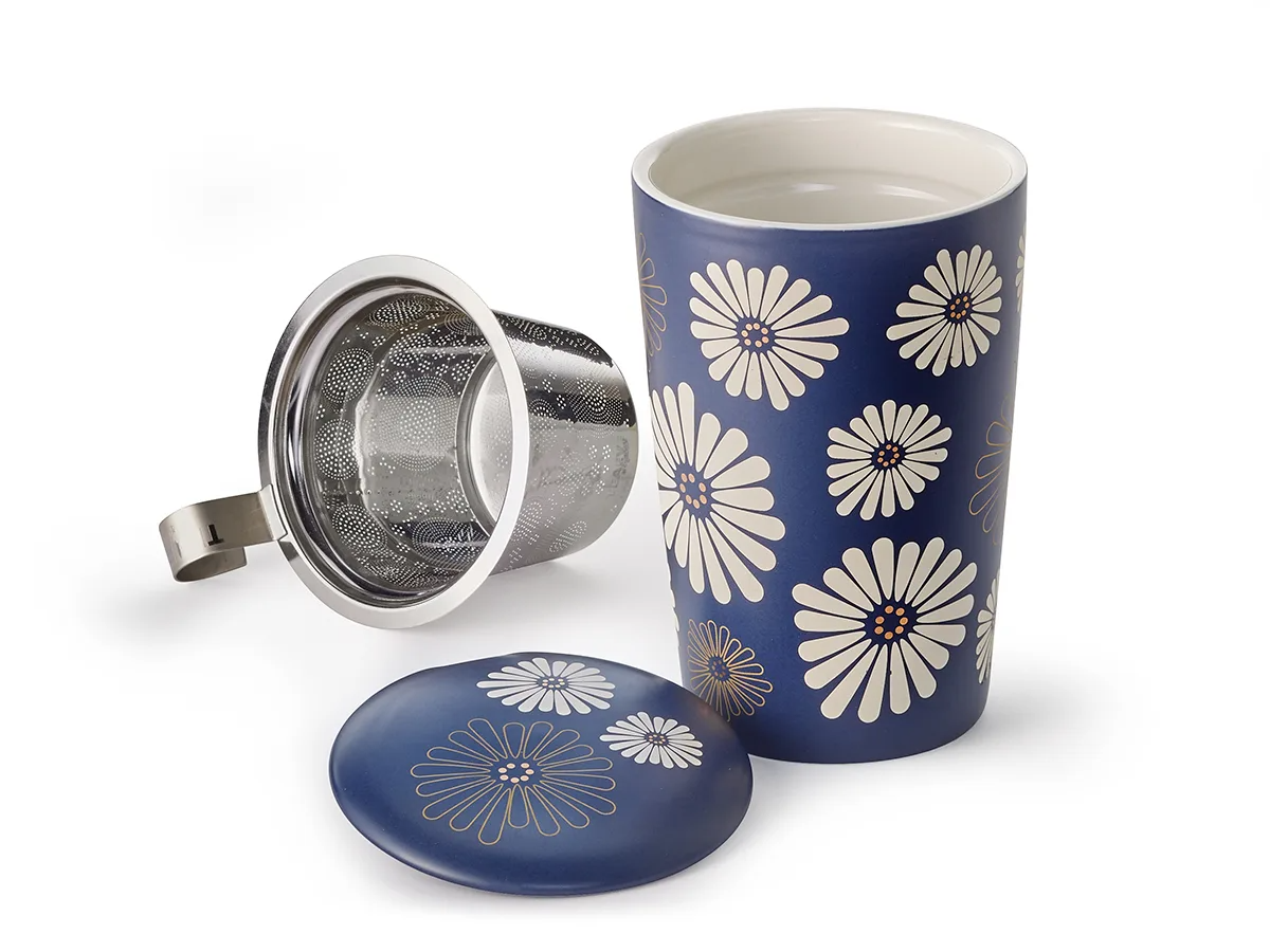 Dubbelwandige Porseleinen Theebeker "Amami" met Filter - 0,35L