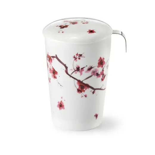 Dubbelwandige Theebeker "Cherry Blossom" met Filter – 0,35L