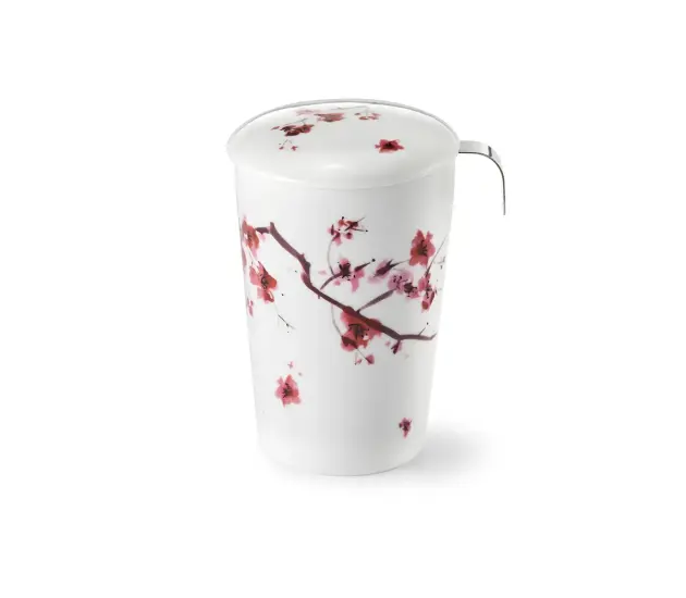 Dubbelwandige Theebeker "Cherry Blossom" met Filter – 0,35L