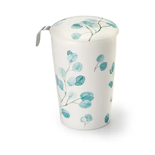 Dubbelwandige Theebeker "Eucalyptus" met Filter – 0,35L