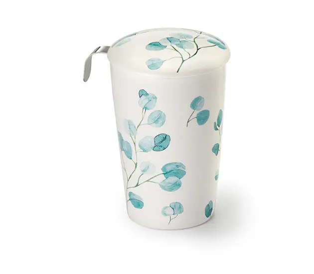 Dubbelwandige Theebeker "Eucalyptus" met Filter – 0,35L